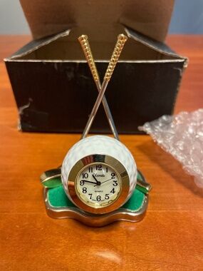 Golf Ball Theme Clock Paperweight